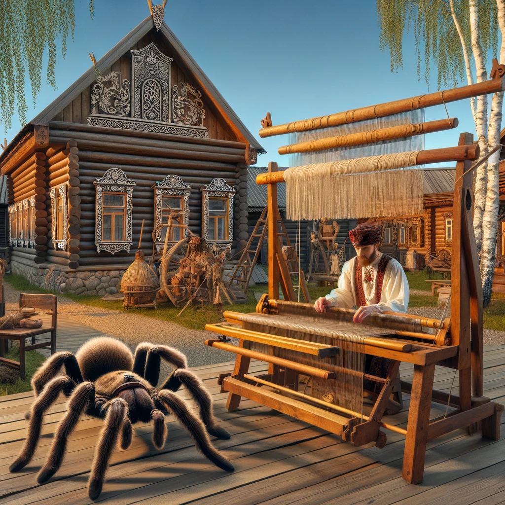 Russian Folk Tale of the Kind Weaver and the Helpful Spider